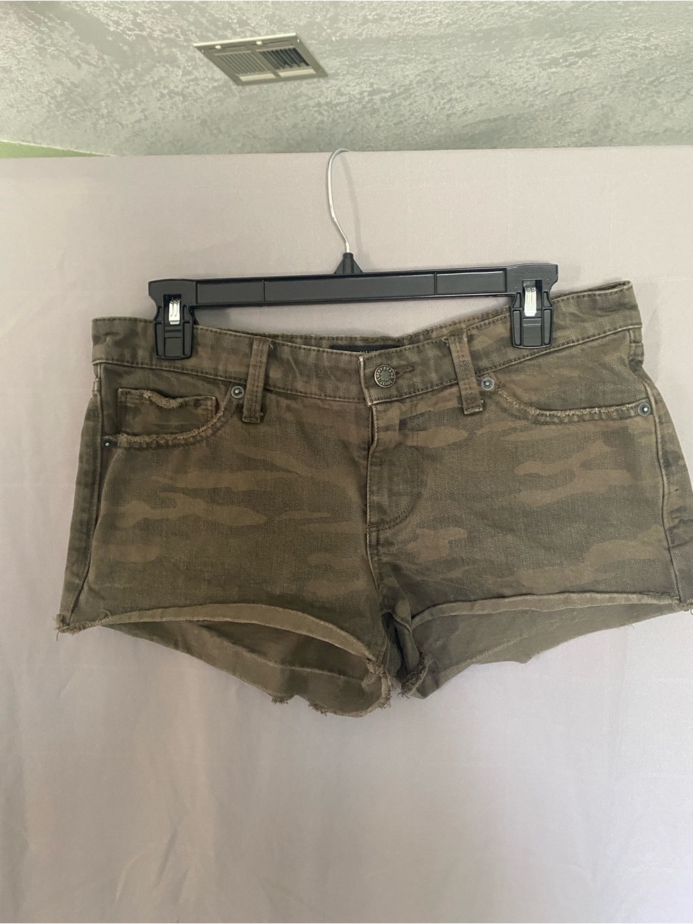 Lucky Brand Camo Olive Green Denim Jean Shorts